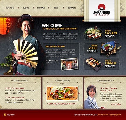 Example of a Japanese restaurant template