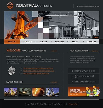 Example of an Industrial company template