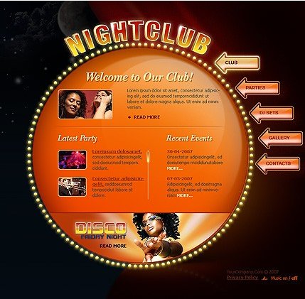 Example of a Night club template