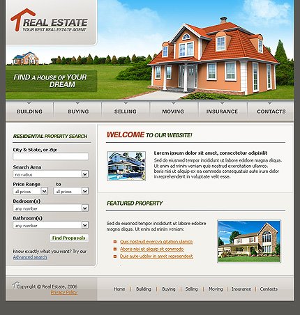 Example of a Real estate template