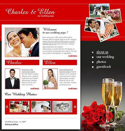 Example of a Wedding template