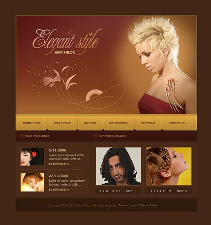 Example of a Hair salon template