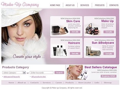 Example of a Make up company template