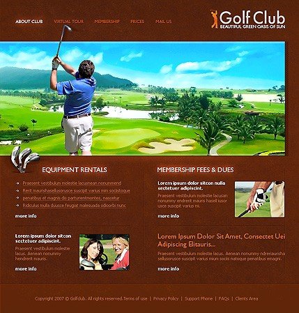 Example of a Golf club template
