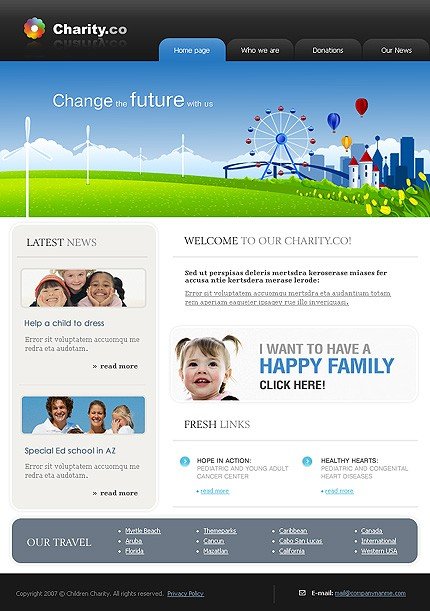 Example of a Charity template